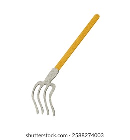 Vector Colorful Illustration of Garden Rake Isolated on White Background