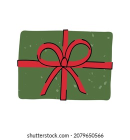 Vector colorful illustration of gift box isolated on whie background. Use it as elements for design greeting cards, poster, card, packaging paper design