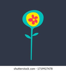 Vector colorful illustration. Graphic flowers and herbal elements for cards, posters, stickers and professional design. EPS 8.