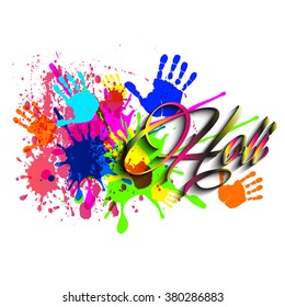 Vector colorful illustration or greeting design for Indian festival of colors, Holi
