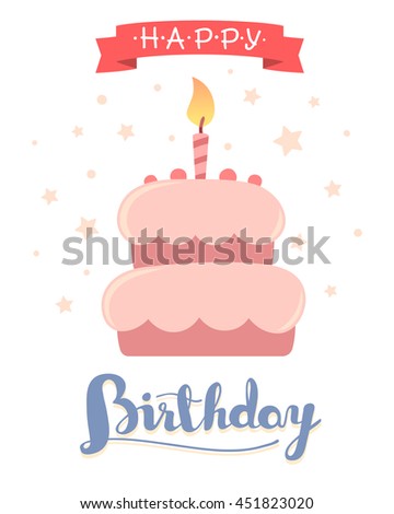 Vector Colorful Illustration Happy Birthday Template Stock Vector