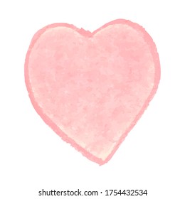 Vector colorful illustration of heart shape drawn with pink colored chalk pastels. Elements for design greeting card, poster, banner, Social Media post, invitation, sale, brochure, other graphic desig