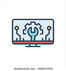 Vector colorful illustration icon for  it