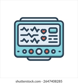 Vector colorful illustration icon for 3d monitoring