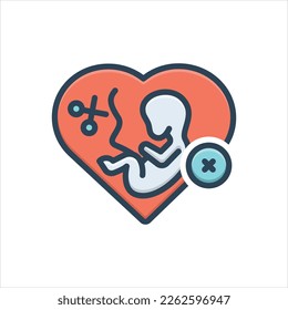 Vector colorful illustration icon for abortion