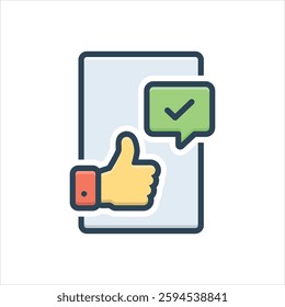 Vector colorful illustration icon for accept
