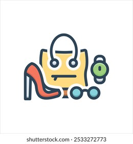 Vector colorful illustration icon for accessories
