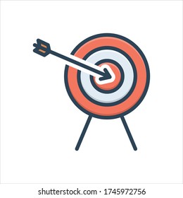 Icono de ilustración de color vectorial para precisión