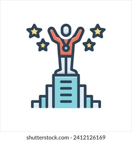 Vector colorful illustration icon for achieve