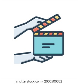 Vector colorful illustration icon for actions
