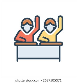 Icono colorido de la ilustración del Vector para la participación activa
