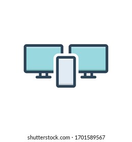Vector colorful illustration icon for adaptive interface