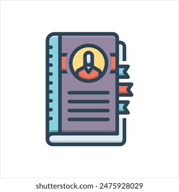 Vector colorful illustration icon for address book