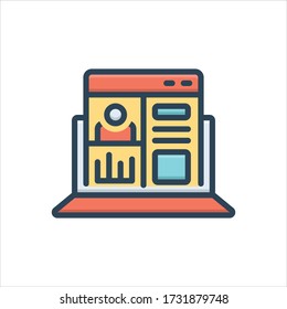 Vector colorful illustration icon for admin panel