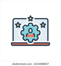 Vector colorful illustration icon for admin