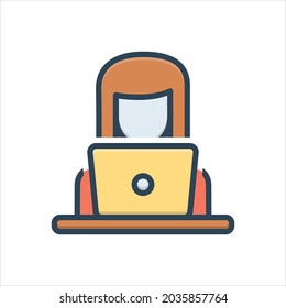 Vector colorful illustration icon for administrator