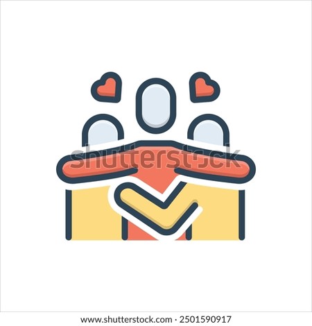 Vector colorful illustration icon for affection