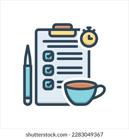 Vector colorful illustration icon for agenda