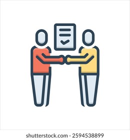 Vector colorful illustration icon for agreement