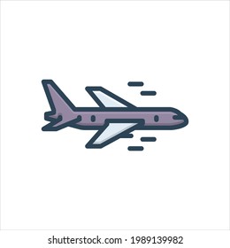 Vector colorful illustration icon for  aircraft