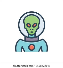 Vector colorful illustration icon for  alien