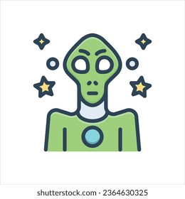 Vector colorful illustration icon for alien