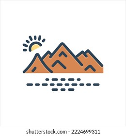 Icono de ilustración de color vectorial para alpino