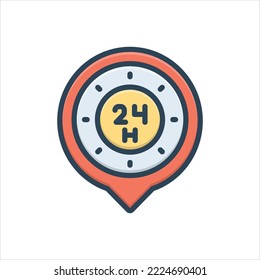 Vector colorful illustration icon for always
