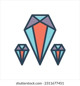 Vector colorful illustration icon for amber