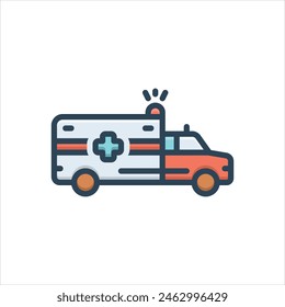 Vector colorful illustration icon for ambulance