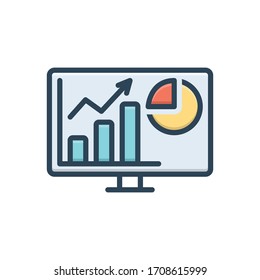 Vector colorful illustration icon for analytics
