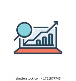 Vector colorful illustration icon for analytics