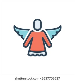 Vector colorful illustration icon for angel