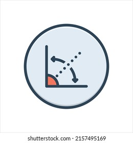 Icono de ilustración de color vectorial para ángulo