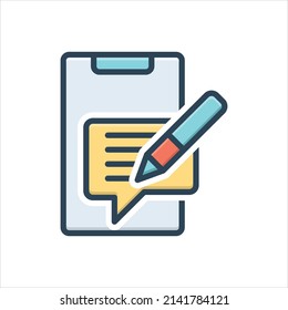 Vektorfarbiges Illustrationssymbol für Anmerkungen