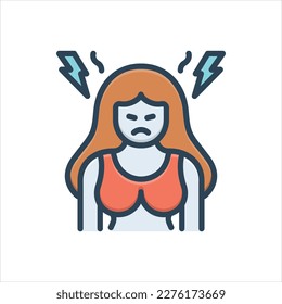 Vector colorful illustration icon for anxiety