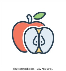 Vektor bunte Illustration Symbol für Apfel