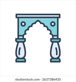 Vector colorful illustration icon for arch