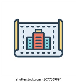 Vector colorful illustration icon for architect