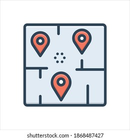 Vector colorful illustration icon for area