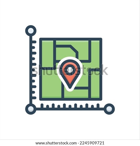 Vector colorful illustration icon for areas