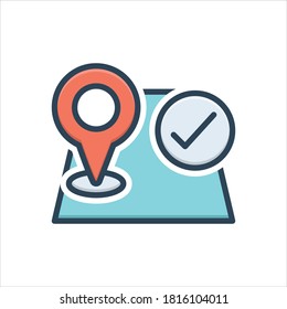 Vector colorful illustration icon for arrive