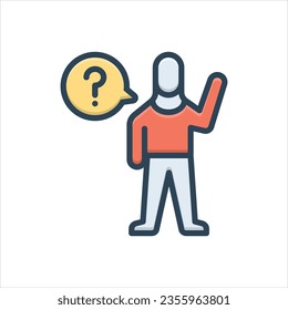 Vector colorful illustration icon for ask