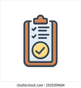 Vector colorful illustration icon for assessed