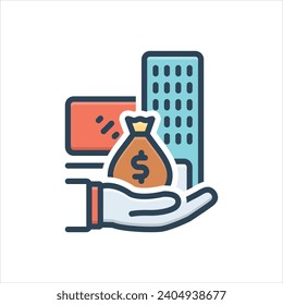 Vector colorful illustration icon for asset
