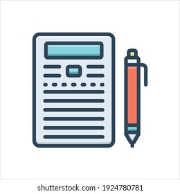 Vector colorful illustration icon for  assignment