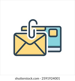 Vector colorful illustration icon for attachment