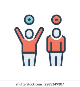 Vector colorful illustration icon for attitude