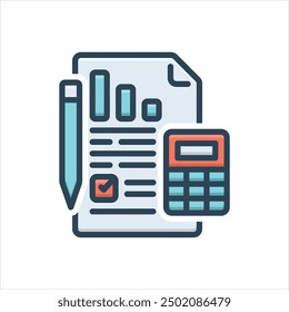Vector colorful illustration icon for auditing