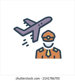 Vector colorful illustration icon for aviation